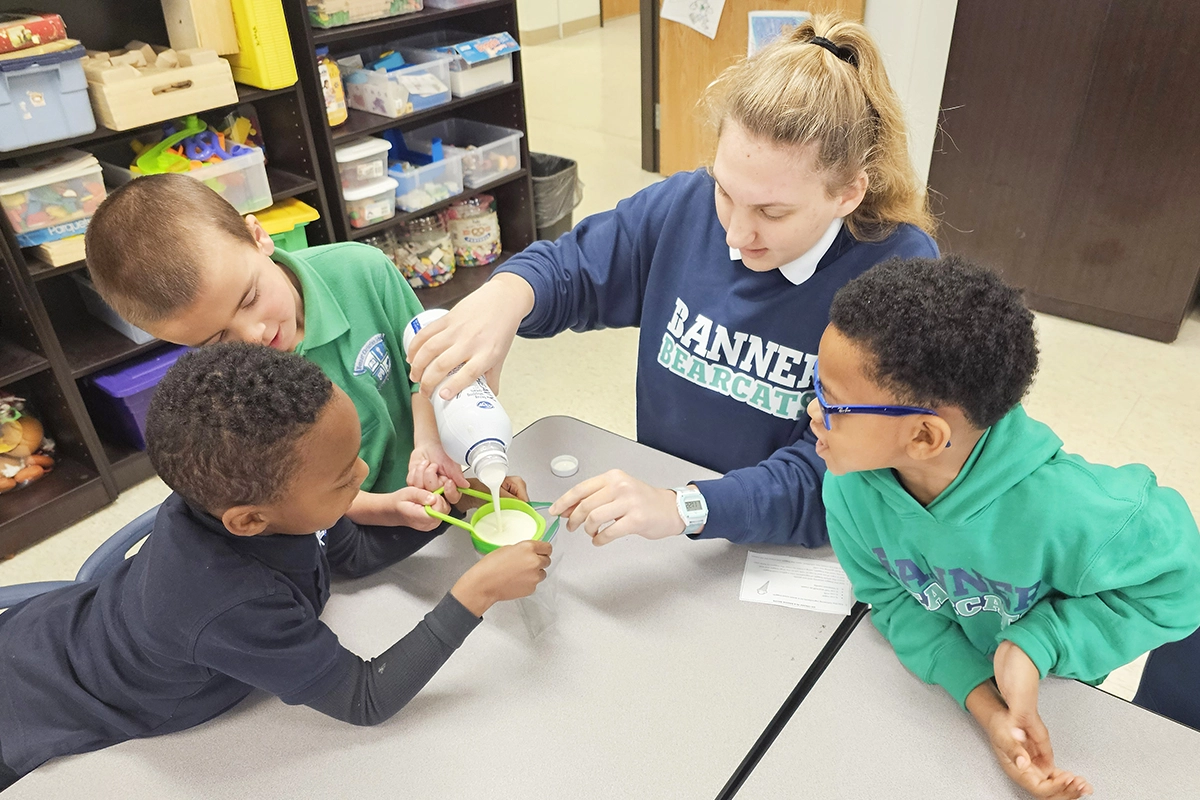 Students experience the science and magic of making ice cream.